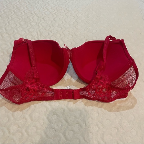 Victoria's Secret Angel Y2K Red Lace Bra 34C - Picture 3 of 7